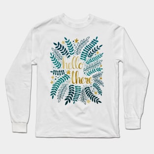 Hello There - Teal and Gold Long Sleeve T-Shirt